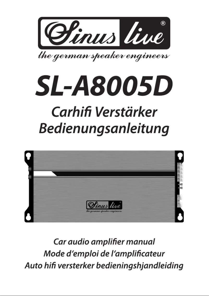 Page 1 de la notice Manuel utilisateur Sinus Live SL-A8005D