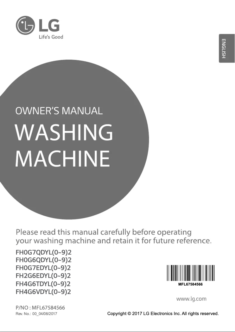 Page 1 de la notice Manuel utilisateur LG FH4G6TDYL22