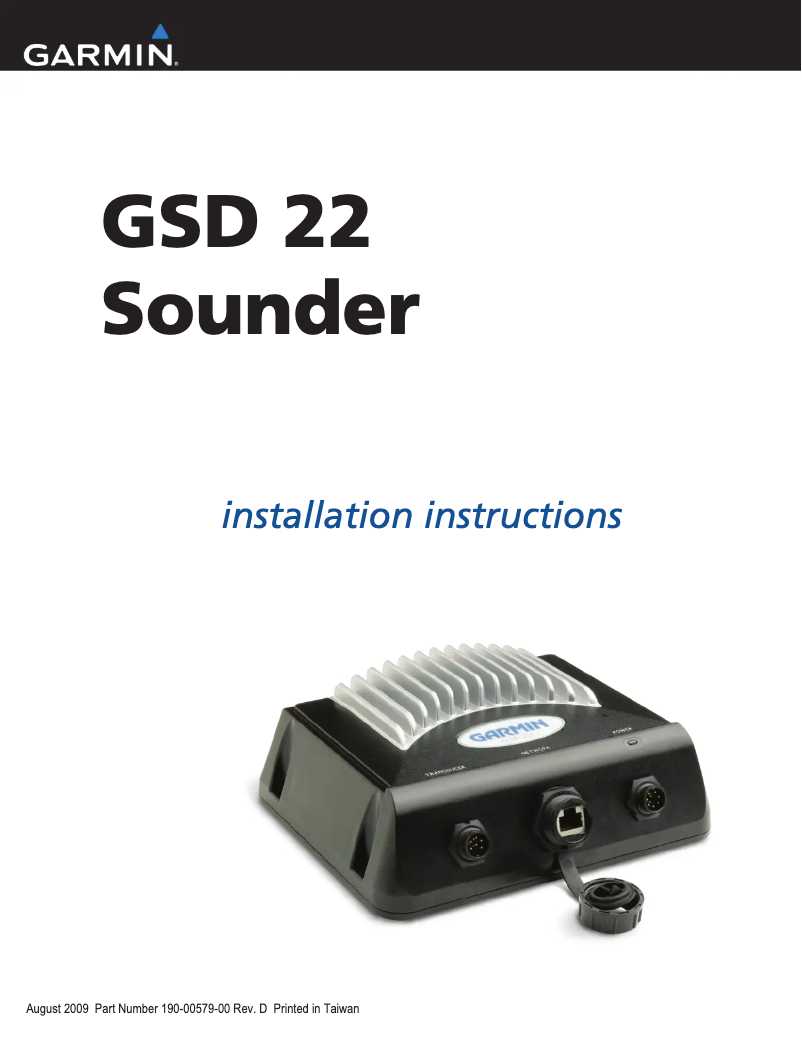 Page n°1 - Mode d'emploi Garmin GSD 22