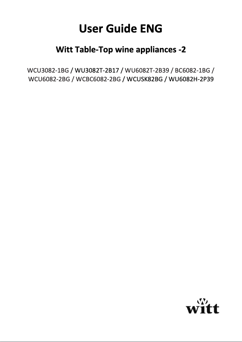 Page n°1 - Manuel utilisateur Ecotronic WU6082T2-2B39