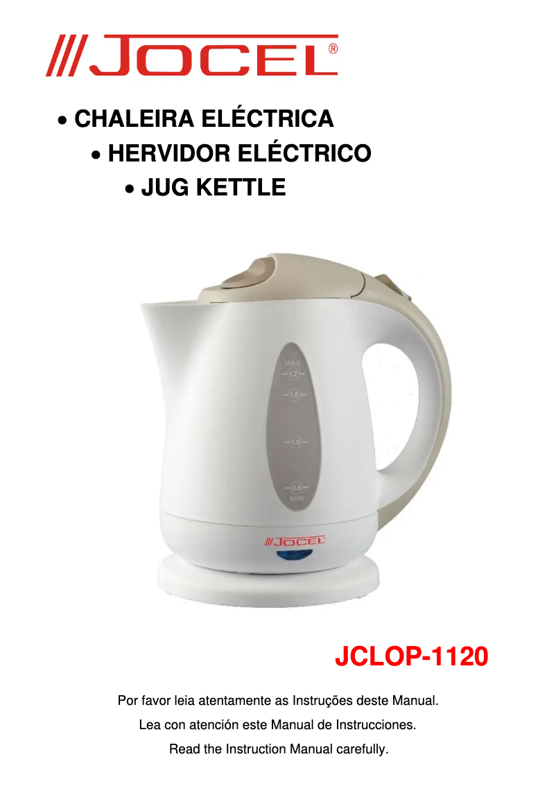 Page n°1 - Manuel utilisateur Jocel JCLOP-1120