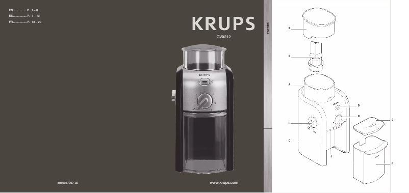 Página 1 del manual Manual de usuario Krups GVX212