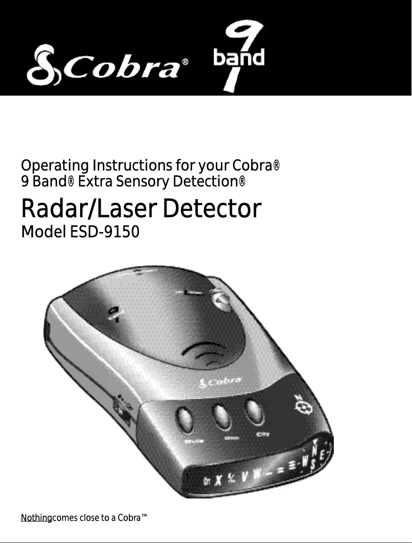 Page n°1 - Manuel utilisateur Cobra ESD 9150
