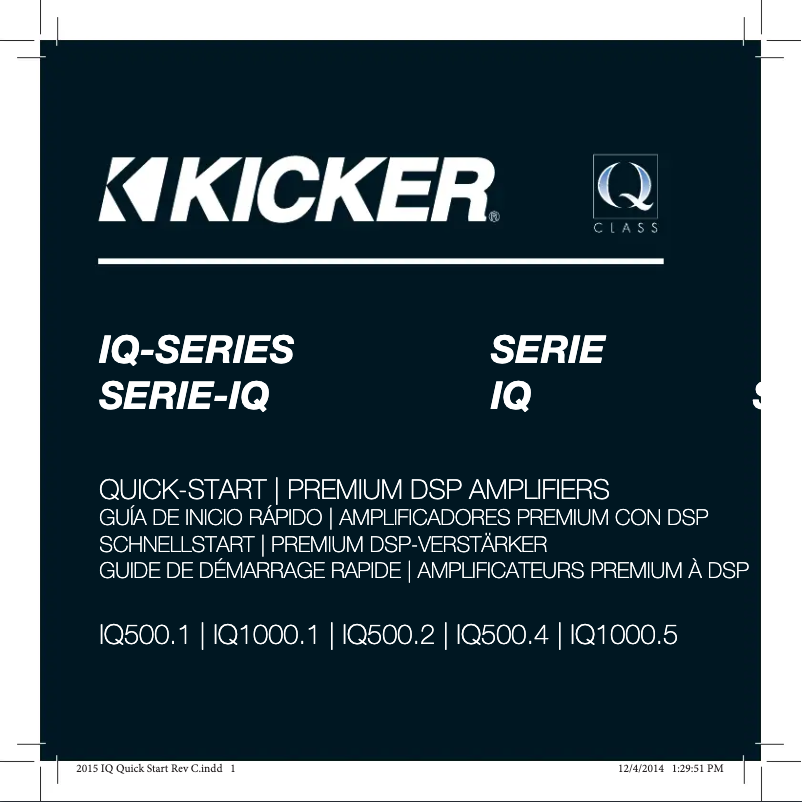 Page 1 de la notice Manuel utilisateur Kicker IQ500.4