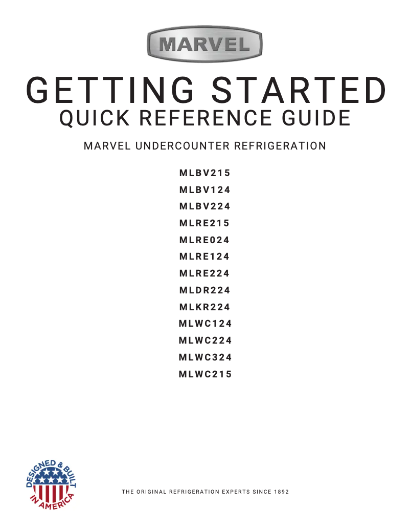 Page 1 de la notice Guide d'installation Marvel MLWC124SG01A