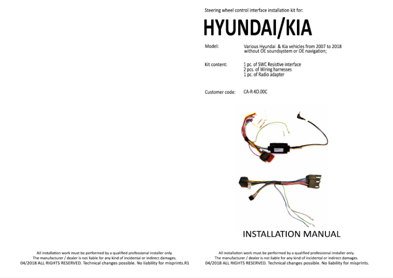 Image de la première page du manuel de l'appareil CA-R-KO.00C