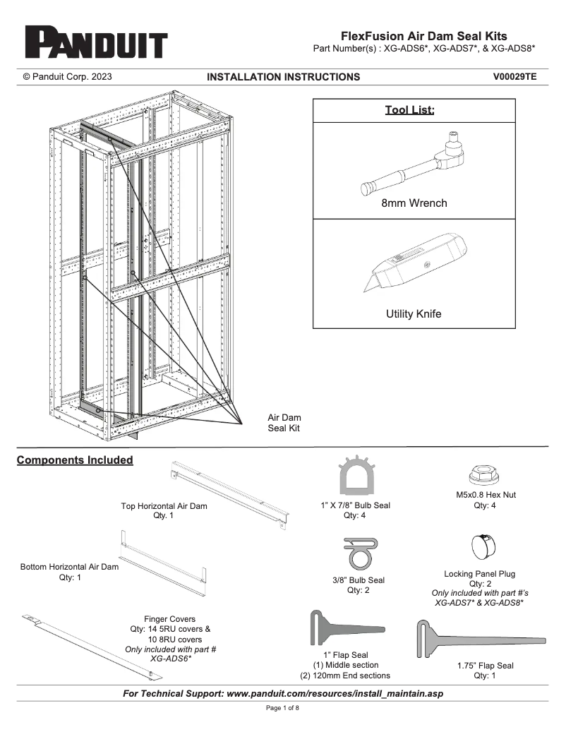Page n°1 - Manuel utilisateur Panduit FlexFusion XG-ADS8W