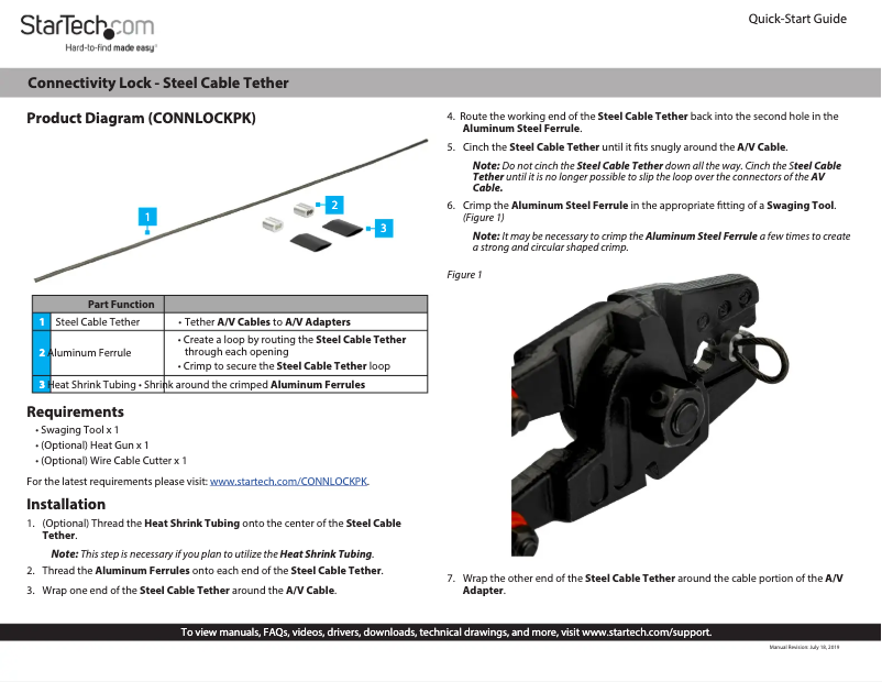 Page 1 de la notice Manuel utilisateur StarTech.com CONNLOCKPK5