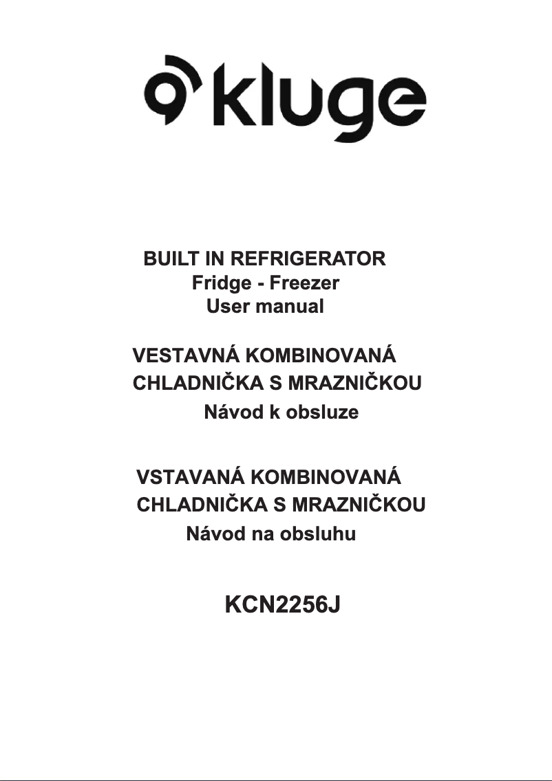 Page 1 de la notice Manuel utilisateur Kluge KCN2256J