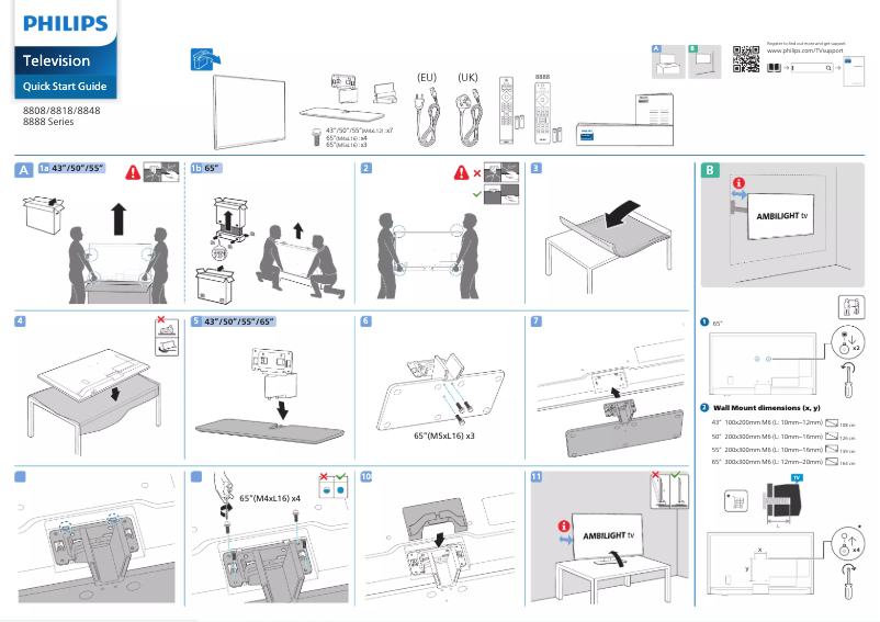 Page 1 of the manual Quick Start Guide Philips 50PUS8818