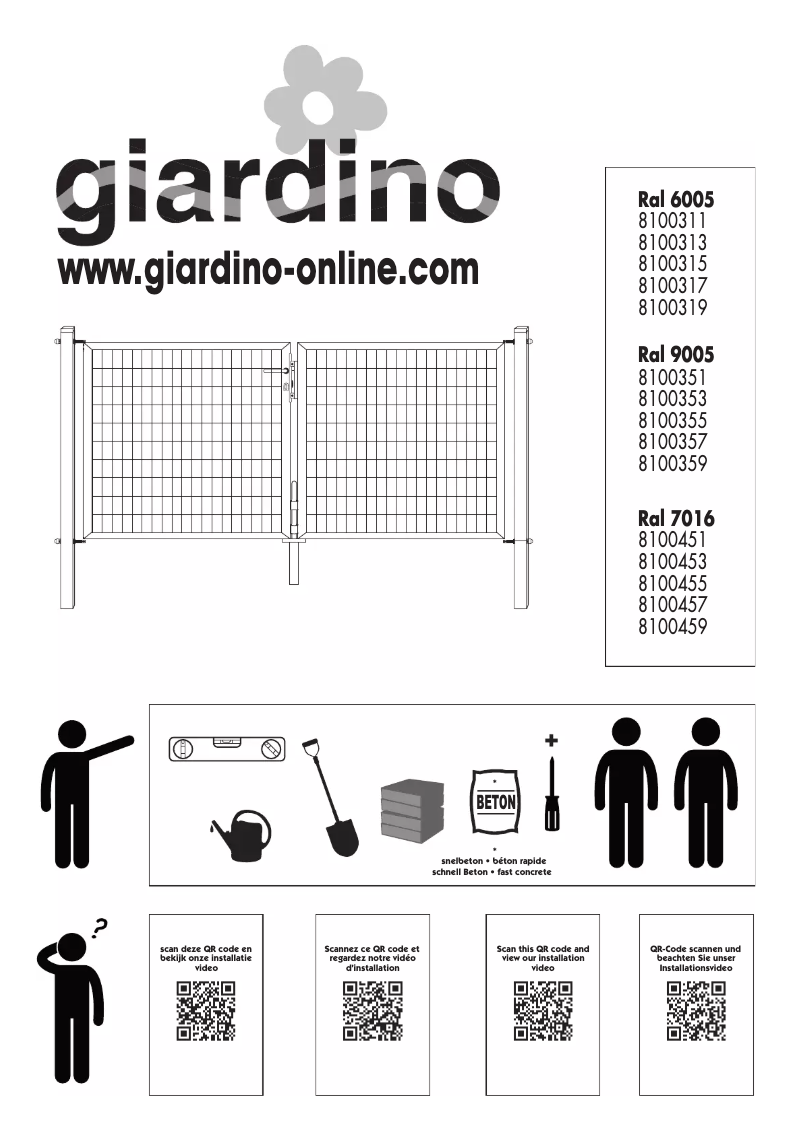 Page n°1 - Manuel utilisateur Giardino 8100355
