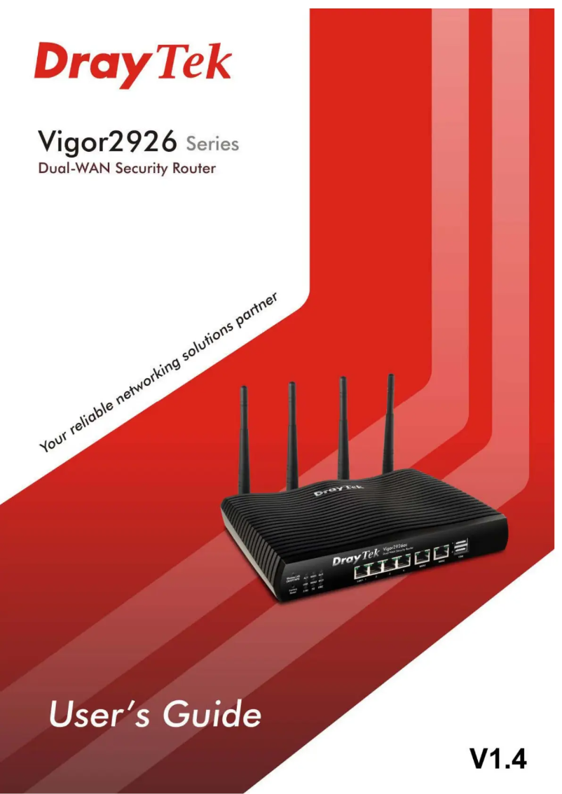 Page n°1 - Manuel utilisateur Draytek Vigor 2926L