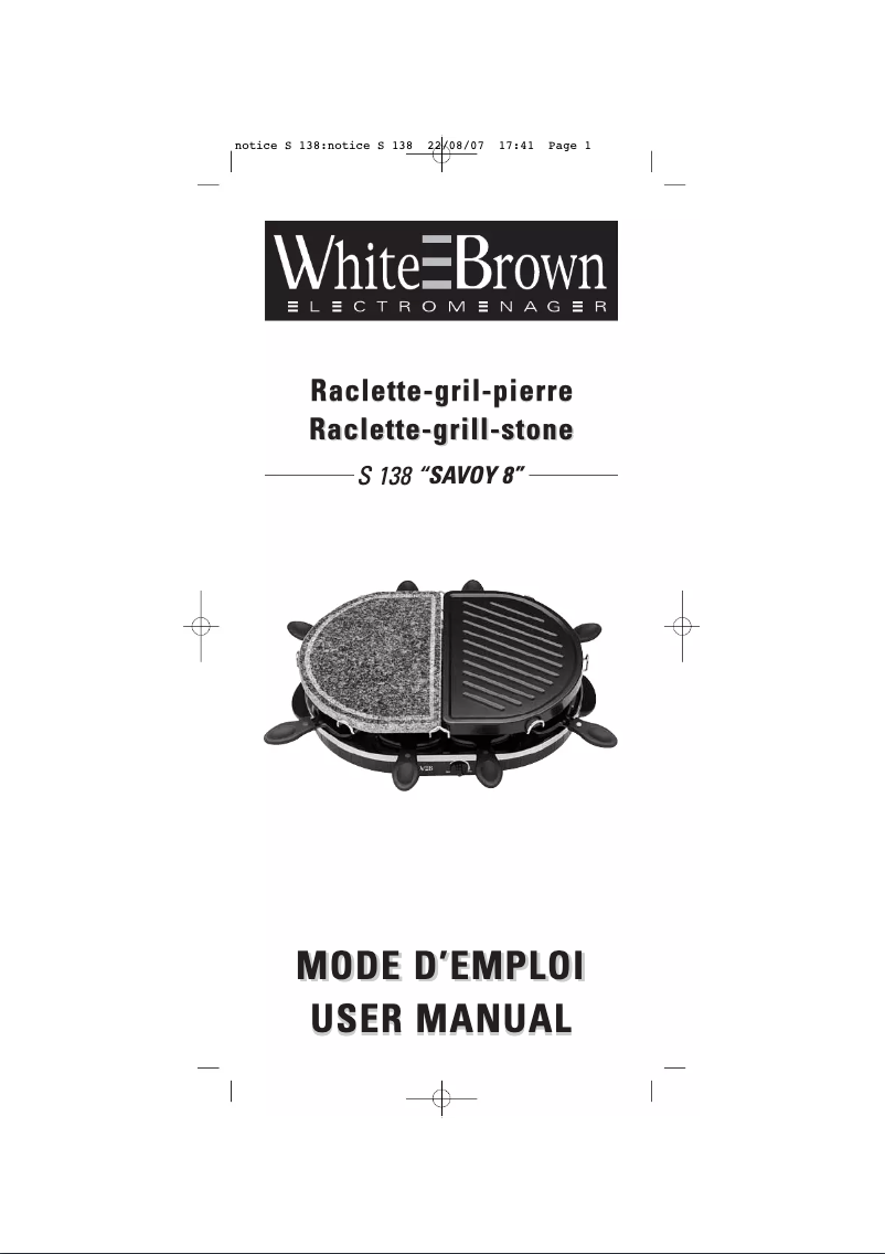 Page n°1 - Manuel utilisateur White And Brown S 138