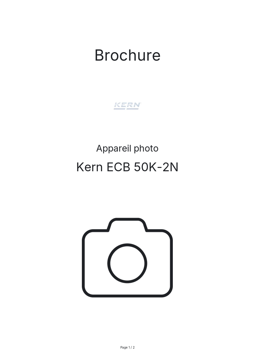Page n°1 - Brochure Kern ECB 50K-2N