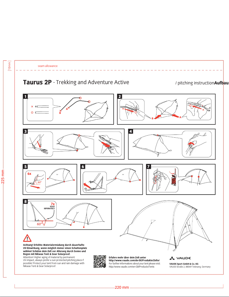 Page n°1 - Manuel utilisateur Vaude Taurus 2P