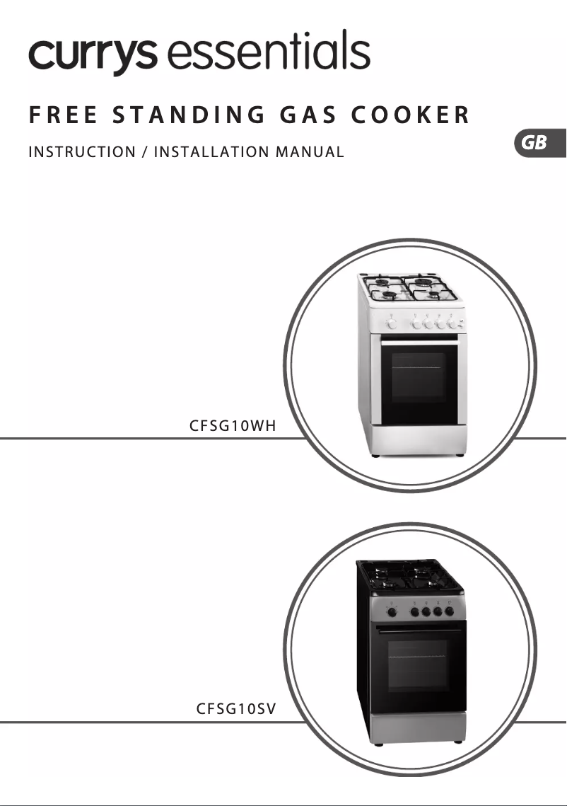 Page 1 de la notice Manuel utilisateur Currys Essentials CFSG10WH