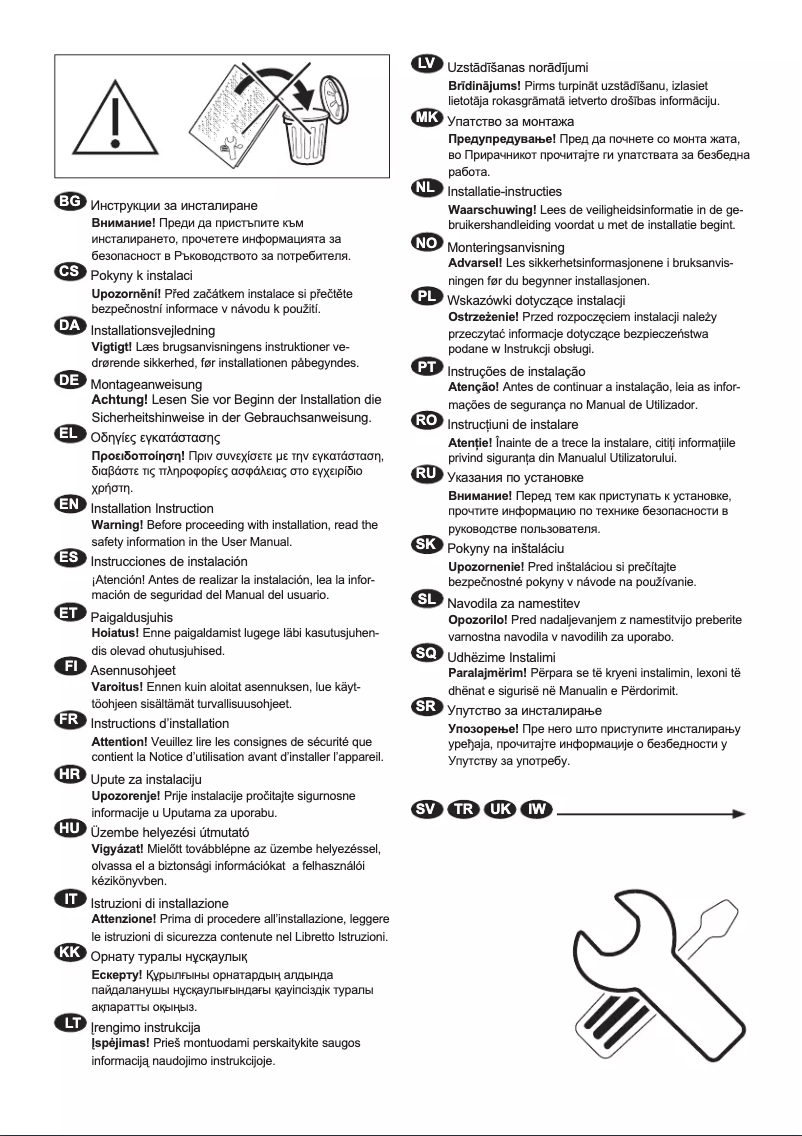 Page n°1 - Guide d'installation AEG L8FEC96S