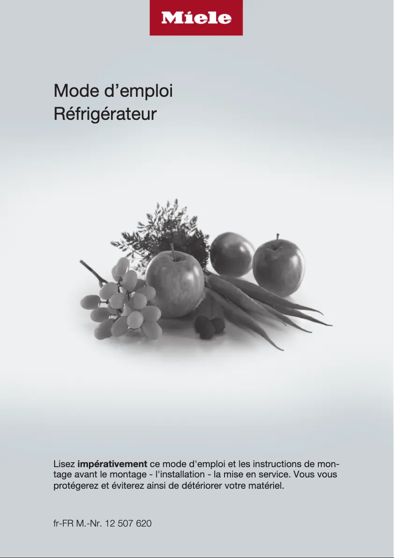 Page 1 de la notice Manuel utilisateur Miele K 7747 C 125 Gala Edition