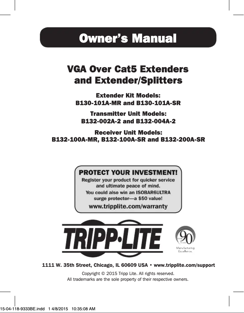 Imagen de la primera página del manual del dispositivo B130-101A-SR