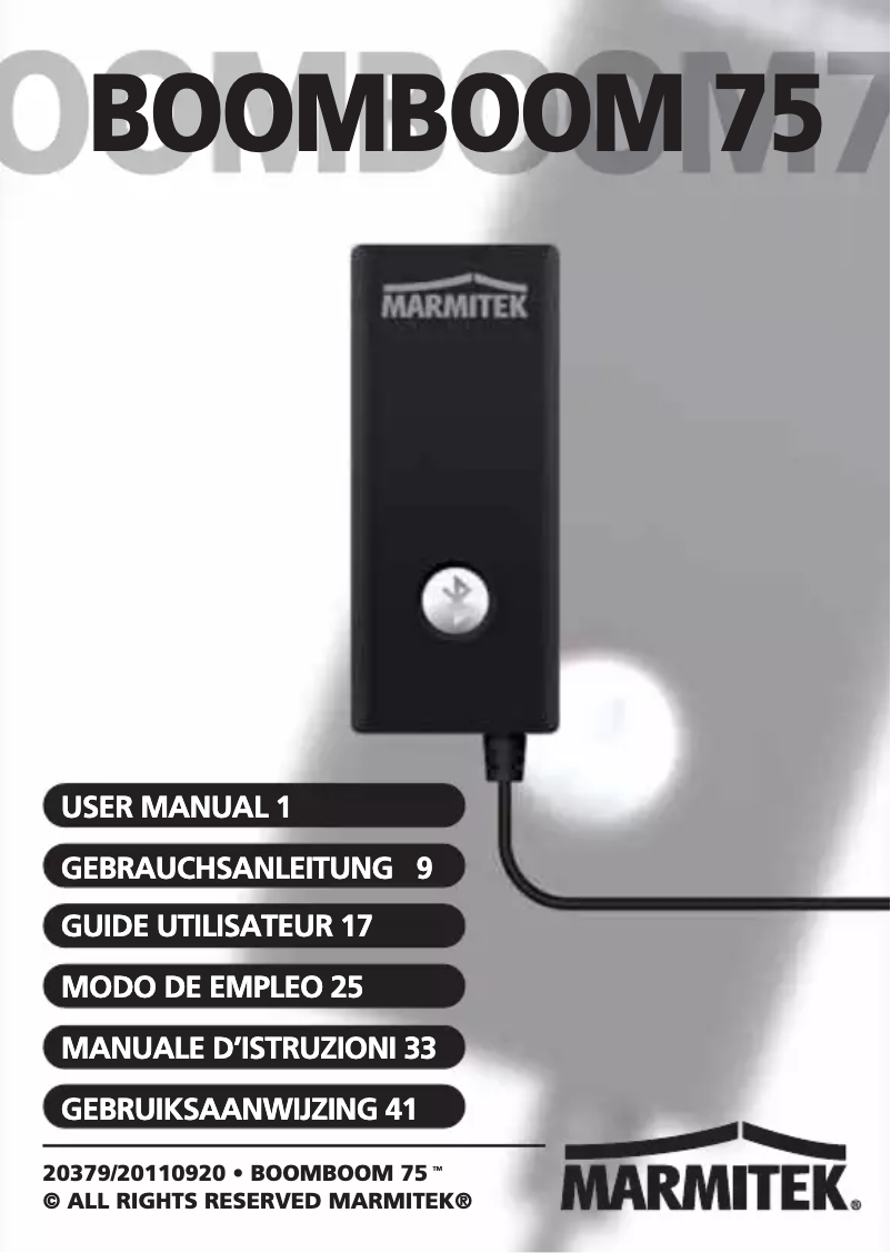 Page n°1 - Manuel utilisateur Marmitek BoomBoom 75