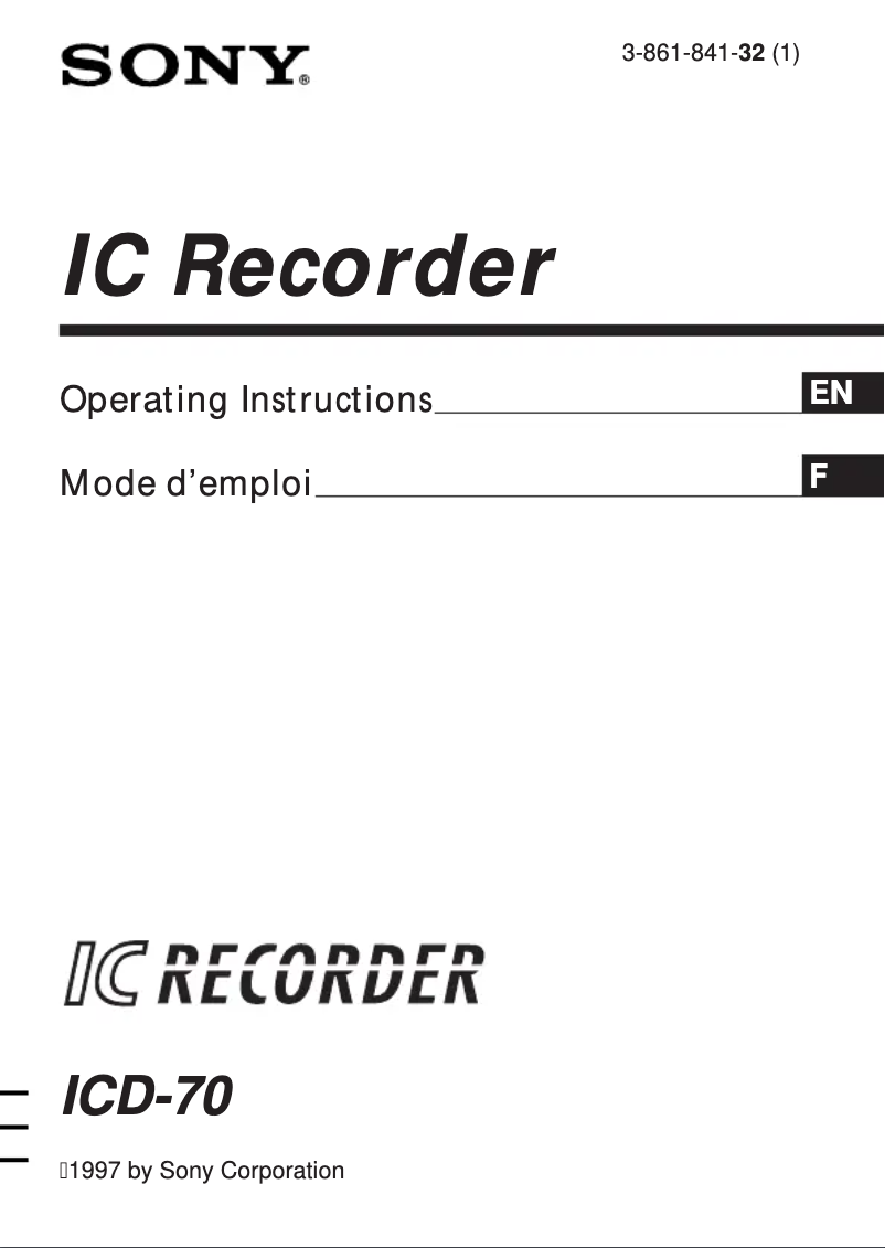 Página 1 del manual Manual de usuario Sony ICD-70