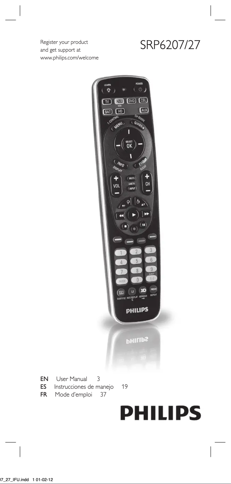 Image de la première page du manuel de l'appareil SRP6207