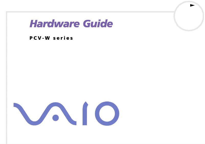 Imagen de la primera página del manual del dispositivo Vaio PCV-W1