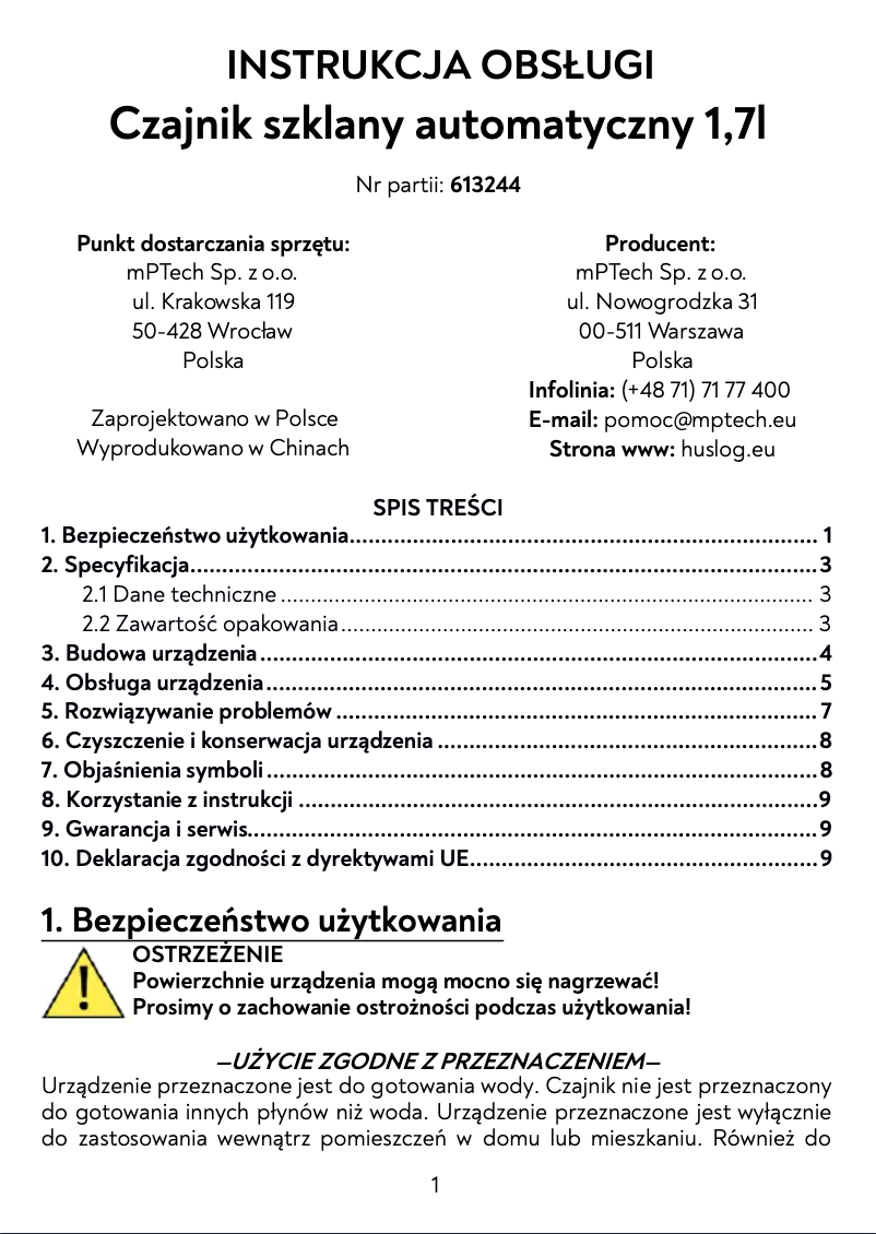 Image de la première page du manuel de l'appareil AK-0832