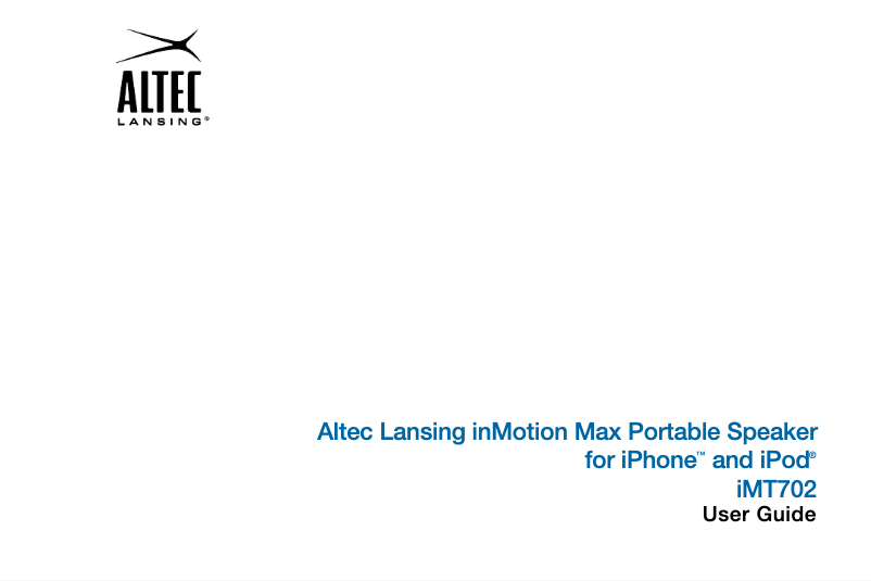 Página 1 del manual Manual de usuario Altec Lansing inMotion MAX