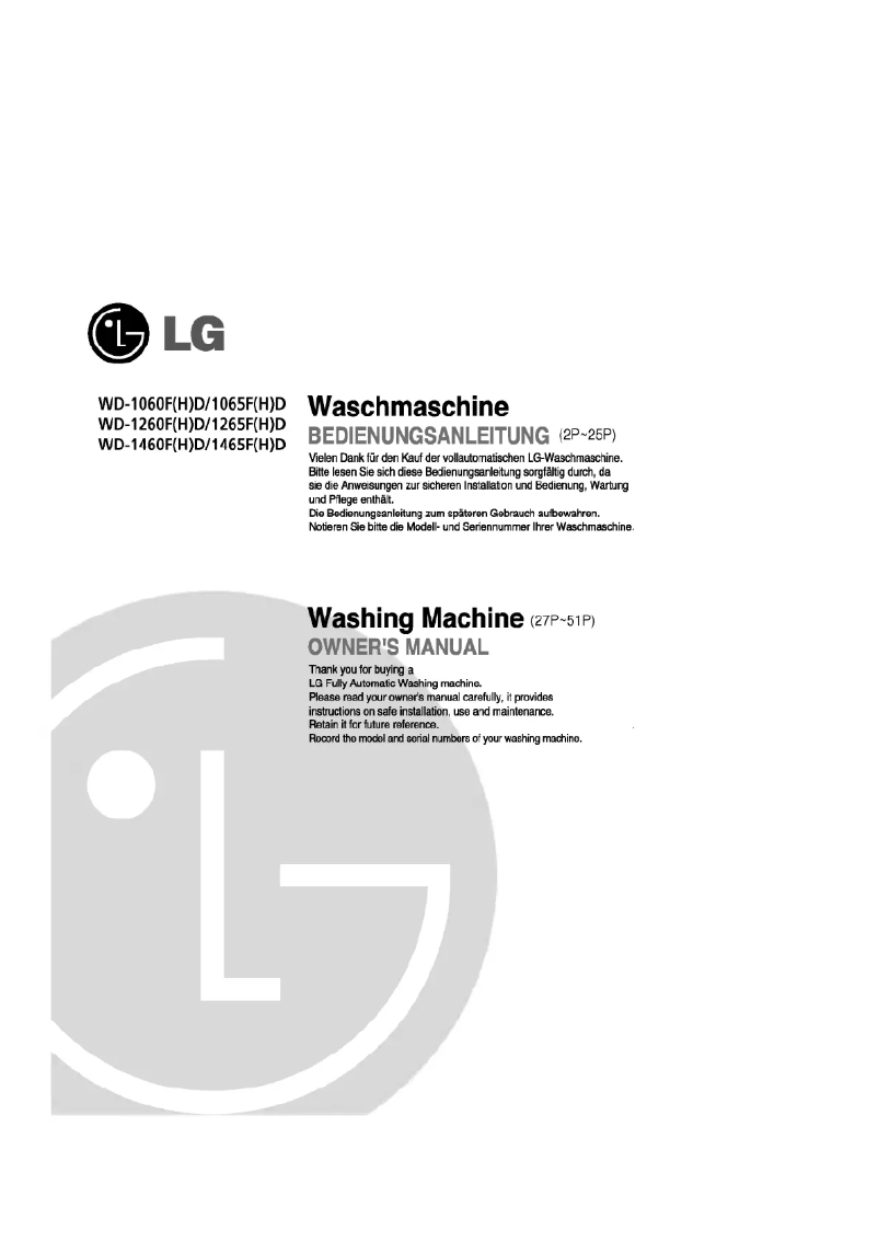 Página 1 del manual Manual de usuario LG WD-1065FD