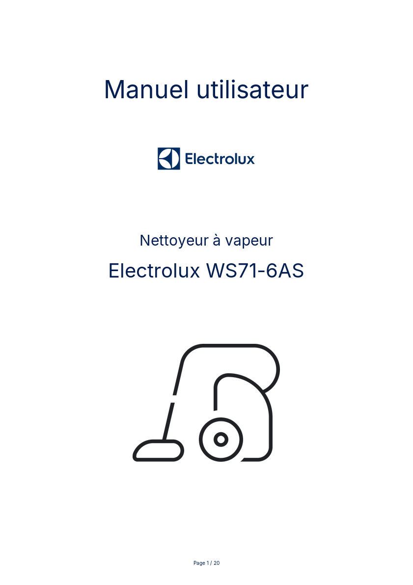 Page n°1 - Manuel utilisateur Electrolux WS71-6AS
