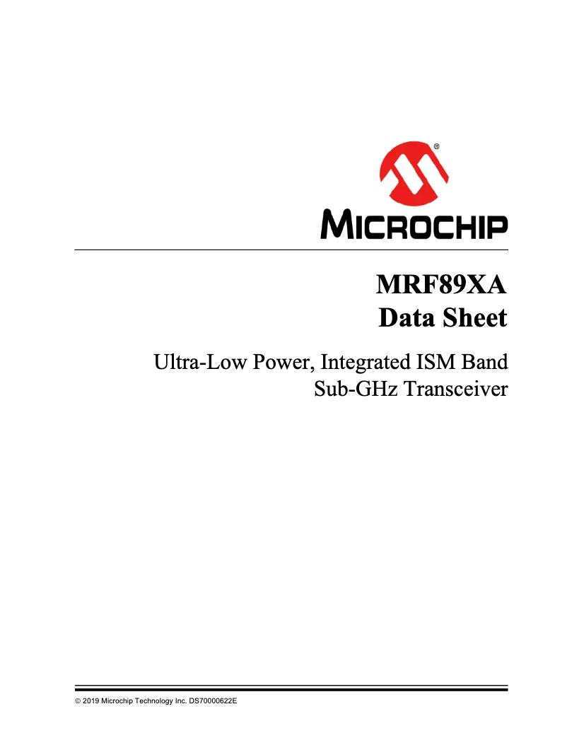 Page 1 de la notice Fiche technique Microchip MRF89XAM9A