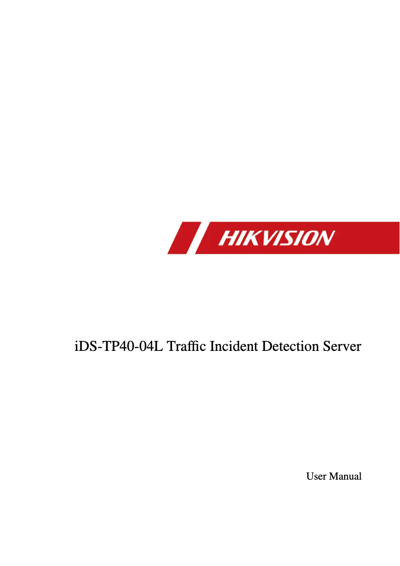 Página 1 del manual Manual de usuario Hikvision IDS-TP40-04L