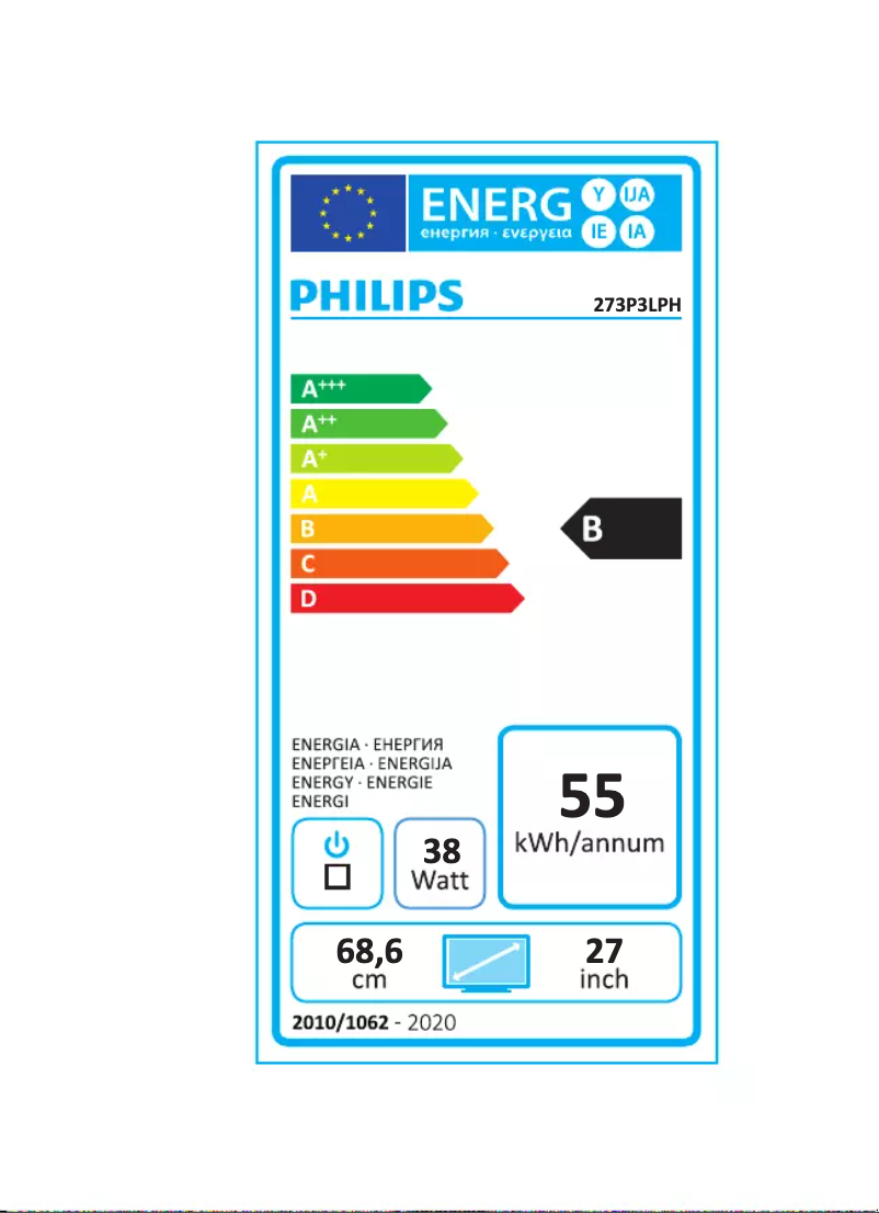 Página 1 del manual Etiqueta energética Philips 273P3LPHES