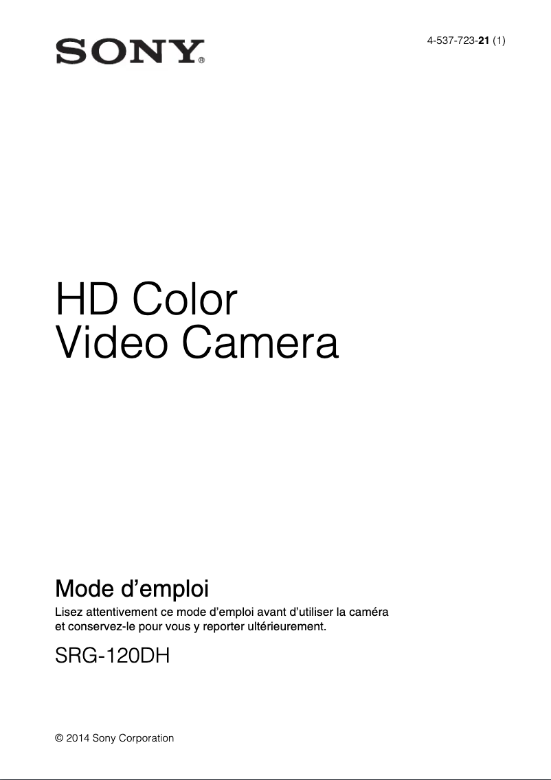 Imagen de la primera página del manual del dispositivo SRG-120DH