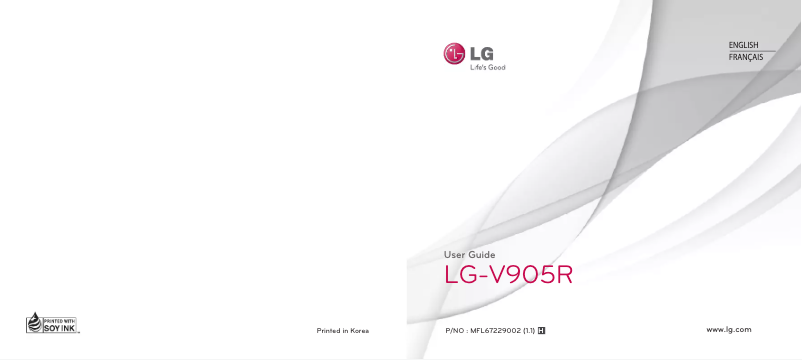 Página 1 del manual Manual de usuario LG V905R