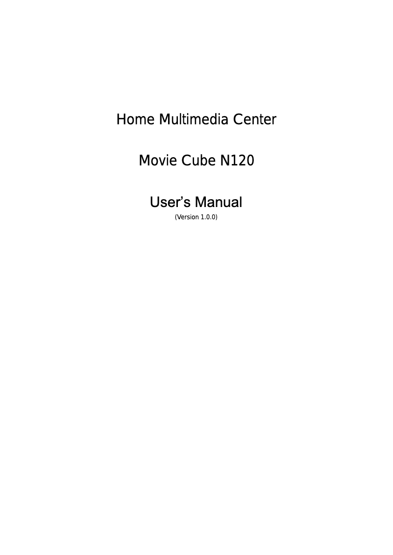 Image de la première page du manuel de l'appareil N120