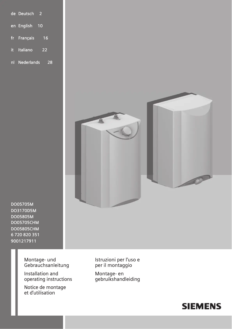 Image de la première page du manuel de l'appareil DO05705M