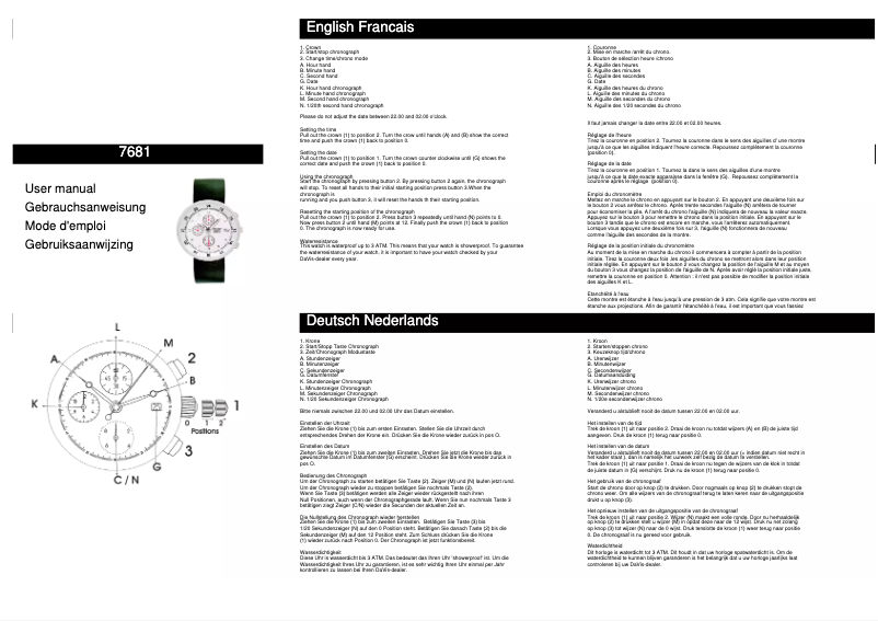 Page n°1 - Manuel utilisateur Davis 7681