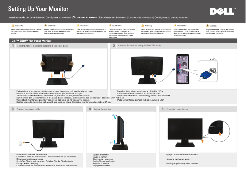 Page n°1 - Manuel utilisateur Dell E1609WFP