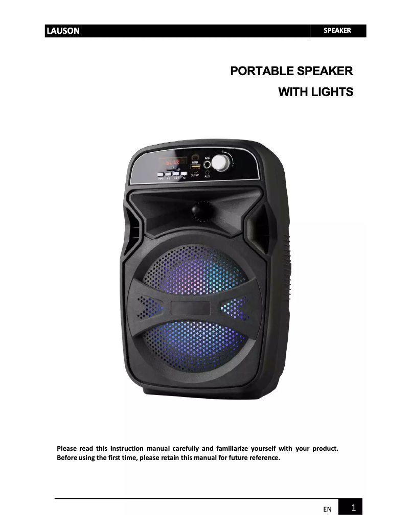 Image de la première page du manuel de l'appareil LLX34