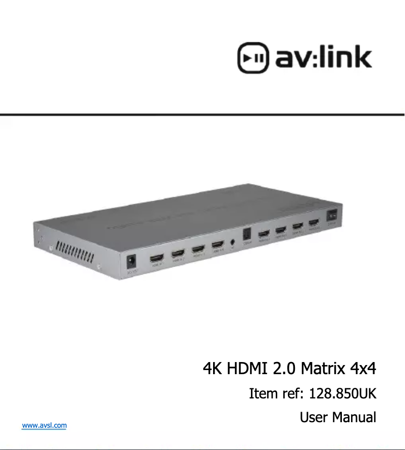 Página 1 del manual Manual de usuario AV:link HDX44