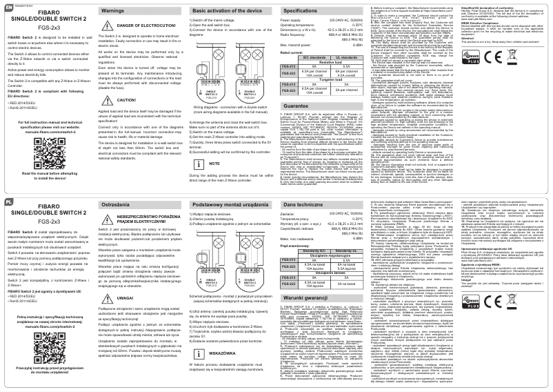 Page n°1 - Manuel utilisateur Fibaro FGS-213