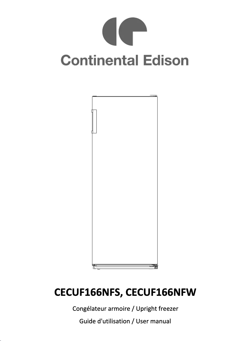 Page 1 de la notice Manuel utilisateur Continental Edison CECUF166NFW