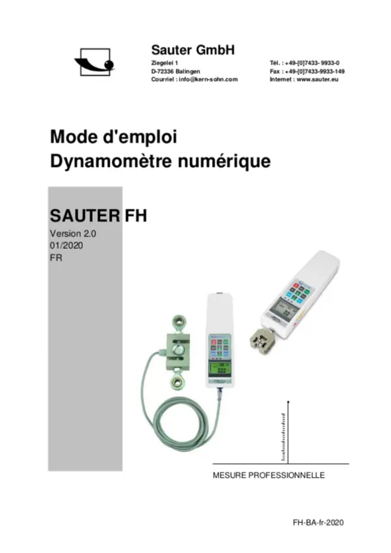 Image de la première page du manuel de l'appareil FH 5