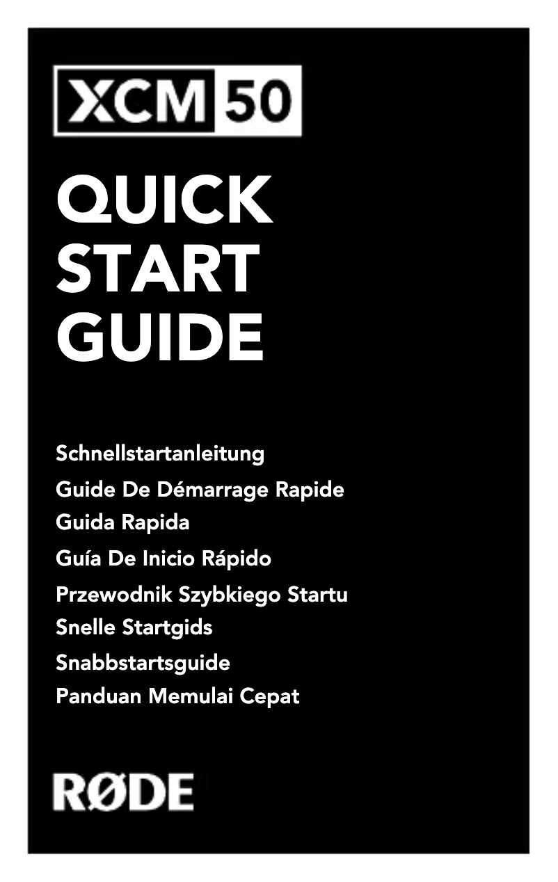 Page 1 de la notice Manuel utilisateur Røde XCM-50