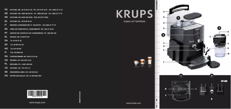 Página 1 del manual Manual de usuario Krups Latt'Espress Quattro Force EA829G