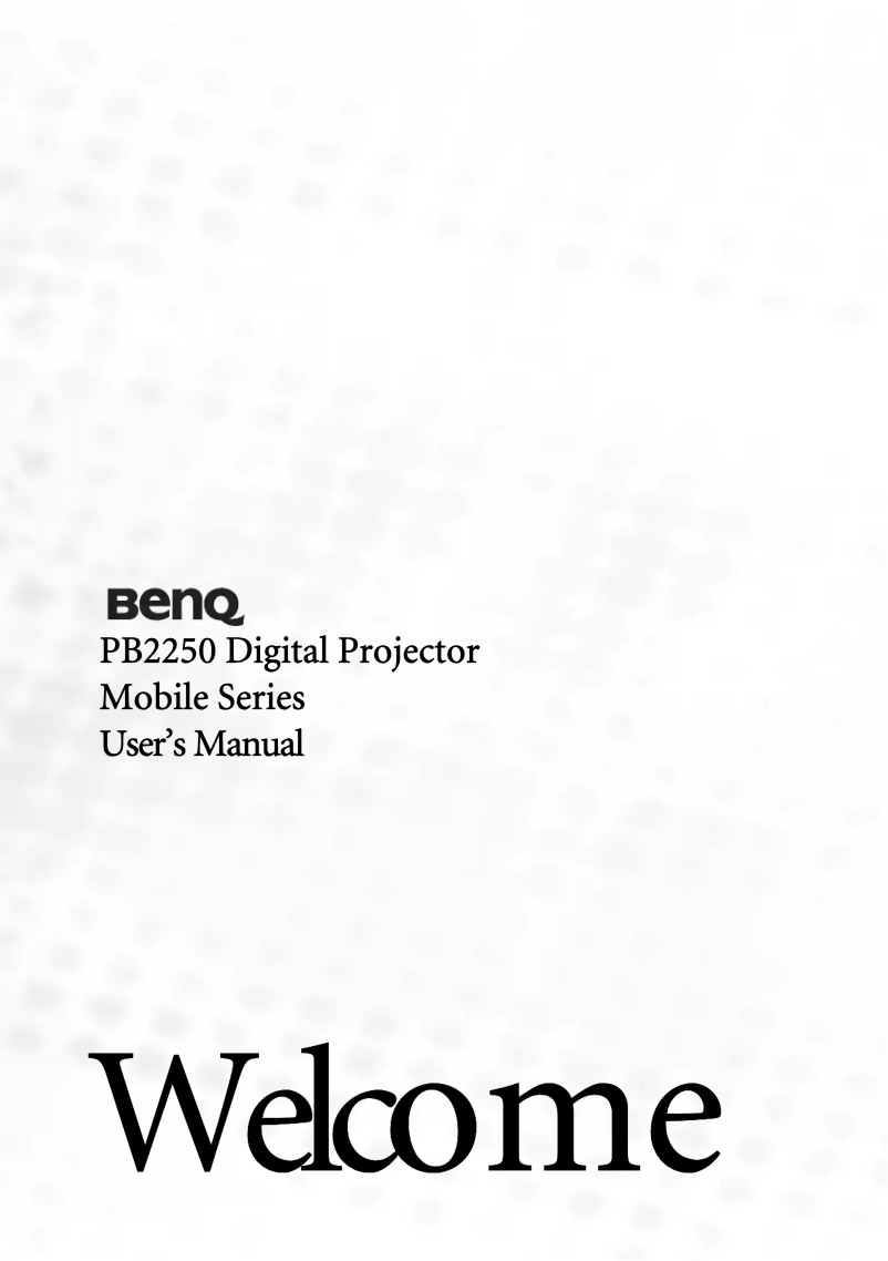 Page n°1 - Manuel utilisateur BenQ PB2250