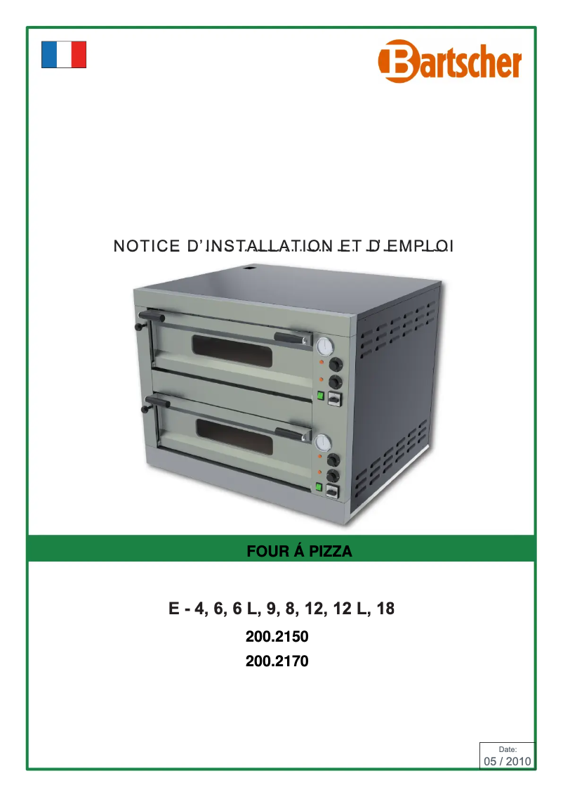 Page n°1 - Manuel utilisateur Bartscher ET 105