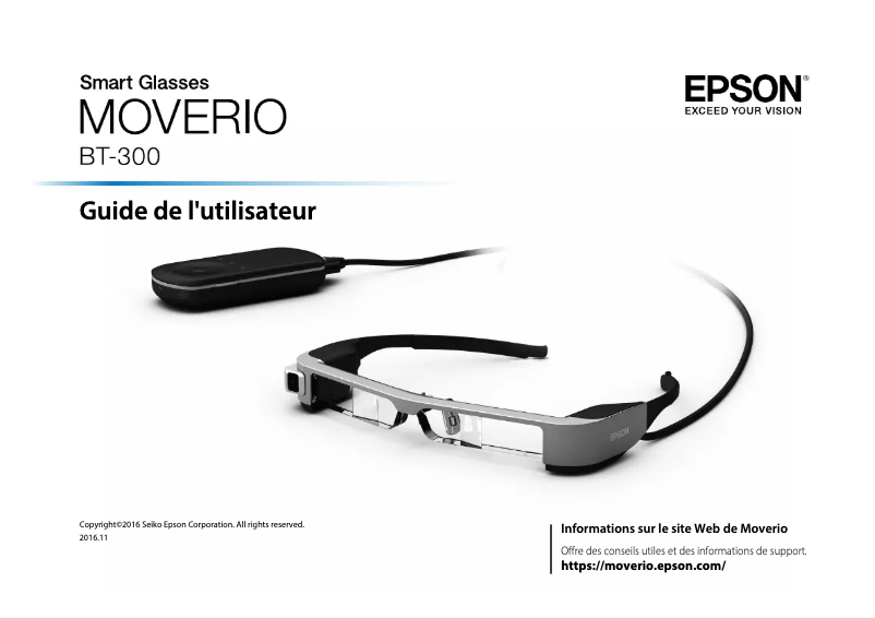 Page n°1 - Manuel utilisateur Epson Moverio BT-300